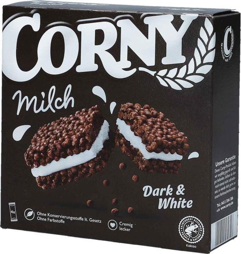 Corny Milch Dark & White 4er 120g Produktbild 
