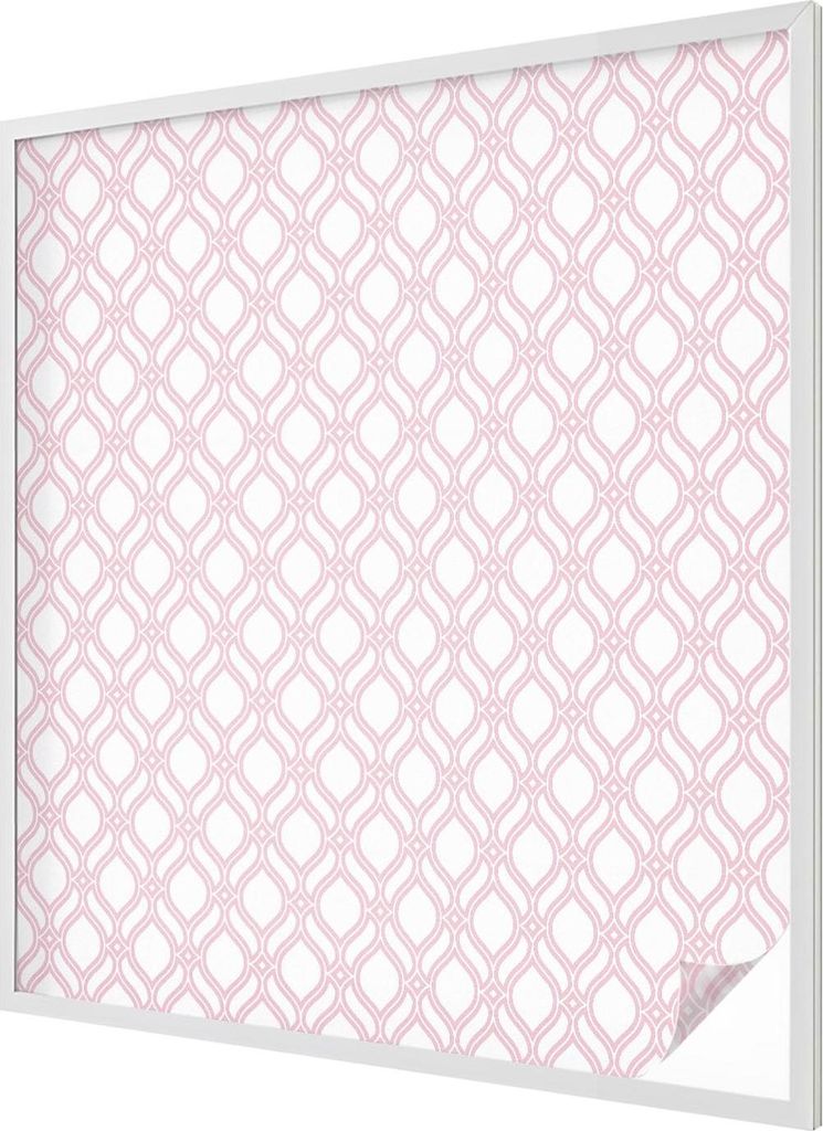Buntglas Fensterfolie – 116x100 cm – Stained-Glass Design – blickdichte dekorative Sichtschutzfolie – selbstklebend, UV-Schutz – Rosa Linien