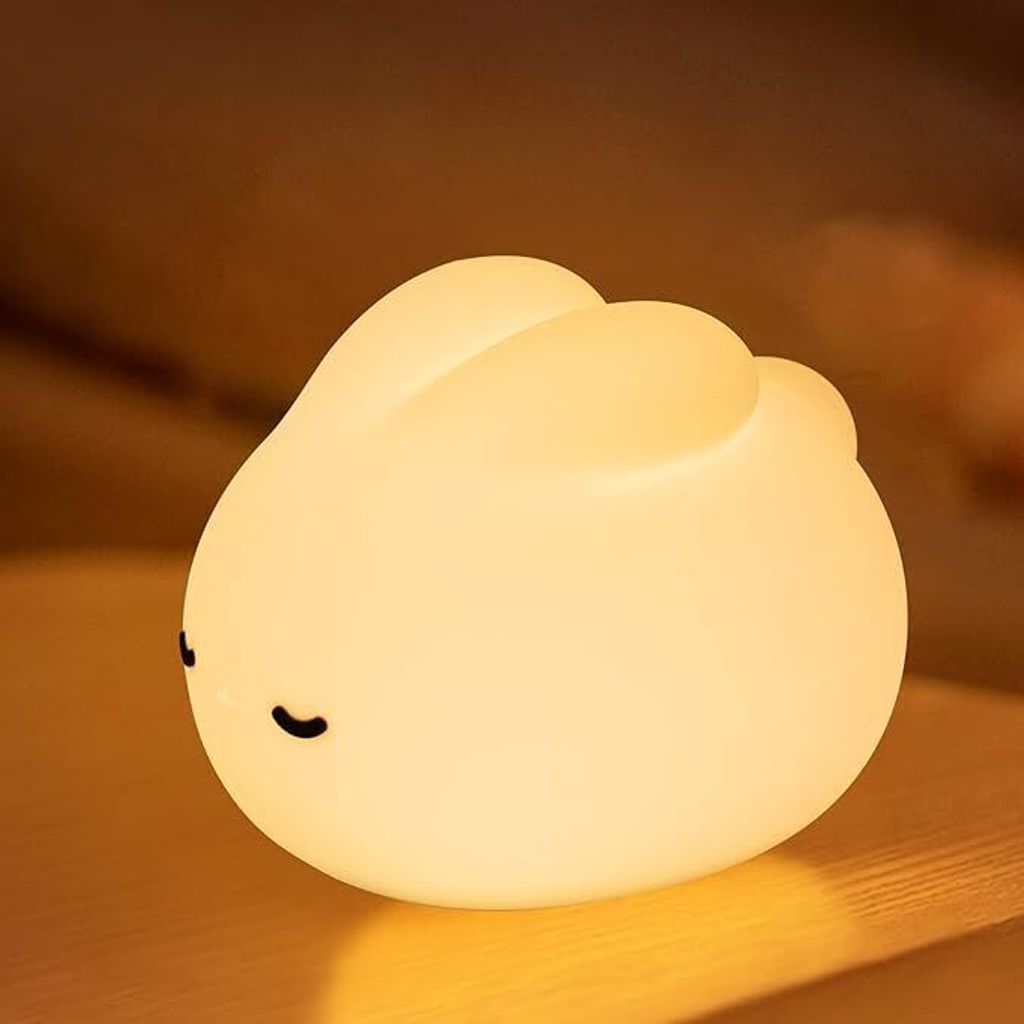 Nachtlicht Baby, Stilllicht Kaninchen Touch LED Lampe Dimmbar und Zeitschaltuhr Nachttischlampe Kinder, Geschenke für Kinderzimmer Mädchen Junge