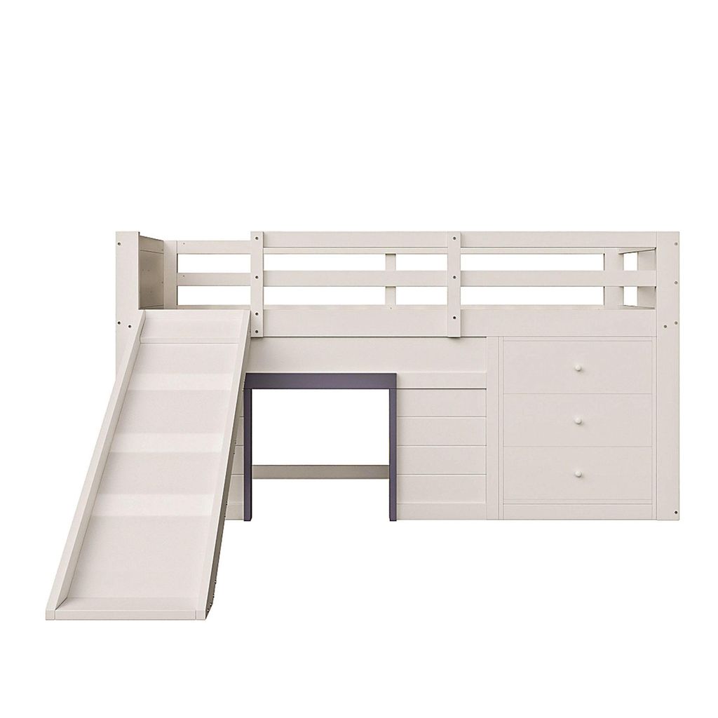 Merax Etagenbett 90x200 mit Rutsche, Kinderbett mit 3 Produktbild 