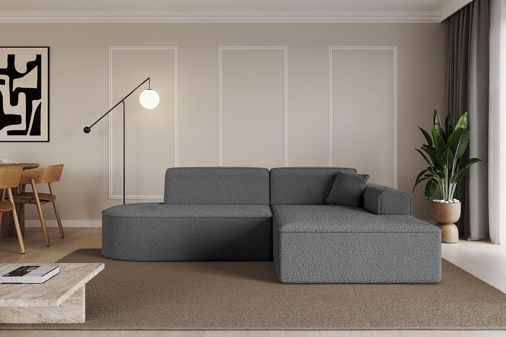 ALTDECOR Ecksofa in L-Form IREA-L1-v3 232x165x77 cm Grau Corner Sofa Eckcouch Couch Wohnlandschaft Cauchsofa