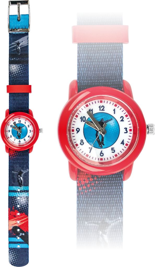 Kinderuhr Skater schwarz - bb-Klostermann 21519 - Armbanduhr Motivuhr Quarz-Uhrwerk