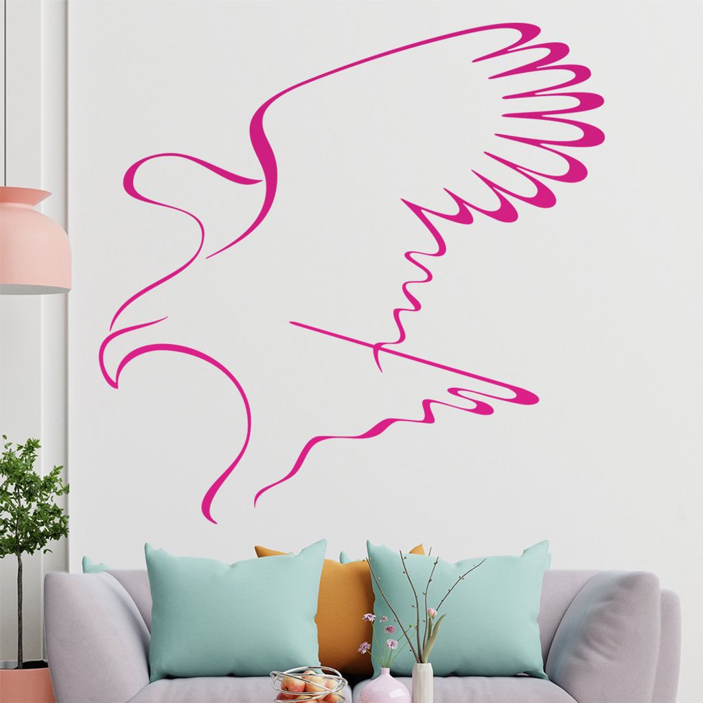 Greifvogel Linien Wandtattoo in 6 Größen - Wandaufkleber Wall Sticker - Dekoration, Küche, Wohnzimmer, Schlafzimmer, Badezimmer
