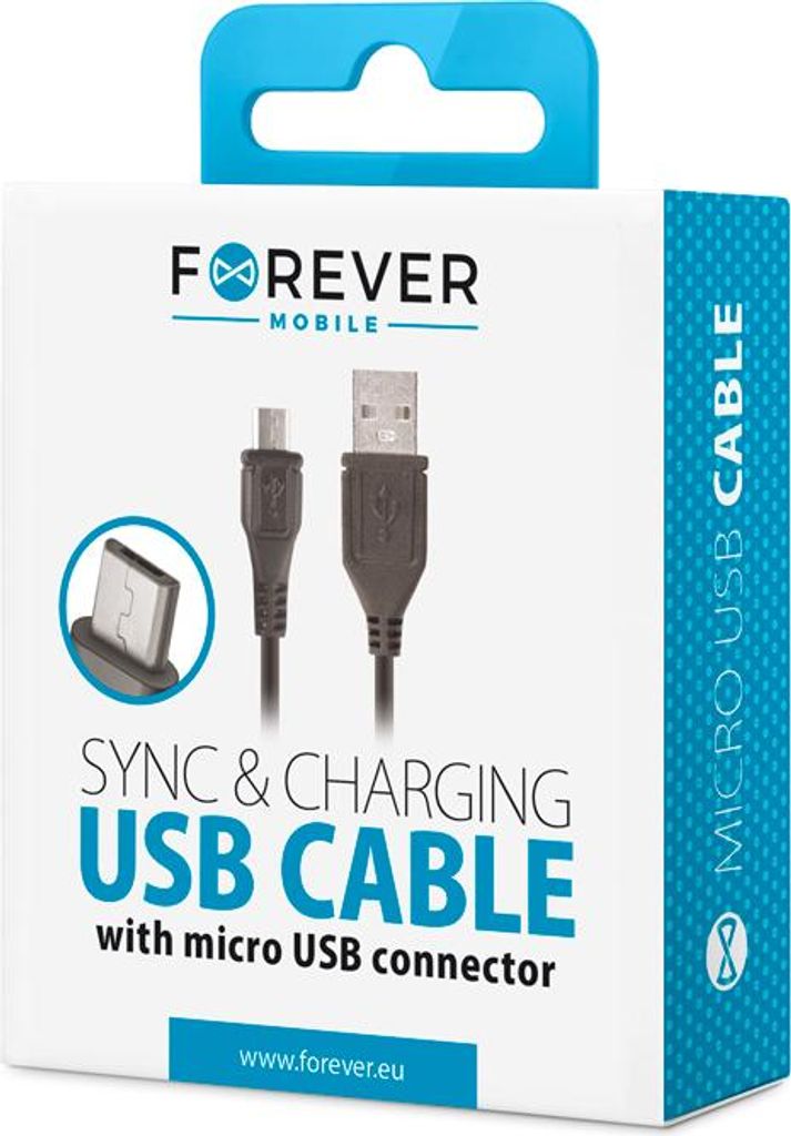 Kabel Forever Micro Usb Czarny Szybkie Ładowanie Do Zdjęcie produktu 