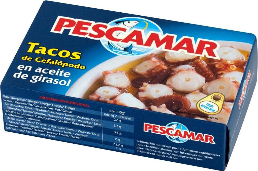 Pescamar Pezzi di cefalopodi in olio di girasole 111 g Immagine del prodotto 