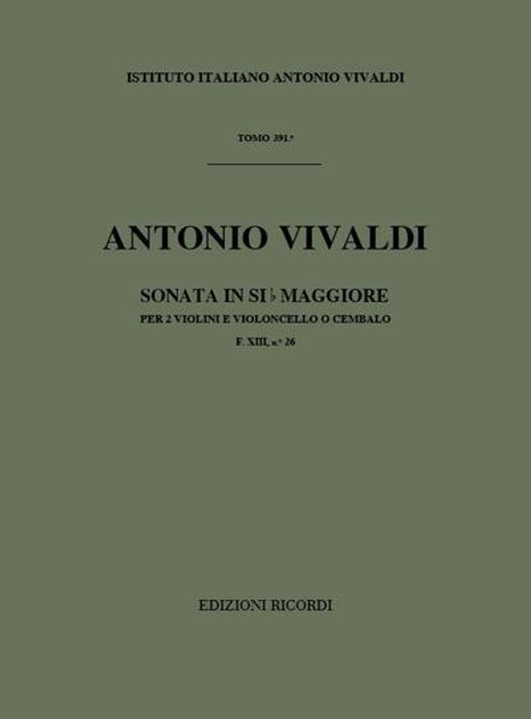 Sonate B-Dur F.XIII,26 für 2 Violinen und BcPartitur