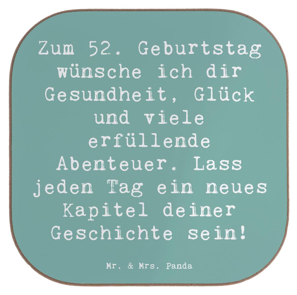 Mr. & Mrs. Panda Tischuntersetzer Spruch 52. Geburtstag - Meeresbrise - Geschenk, Tassen Untersetzer, Lebensfreude, für Gläser, Gesundheit, beson...