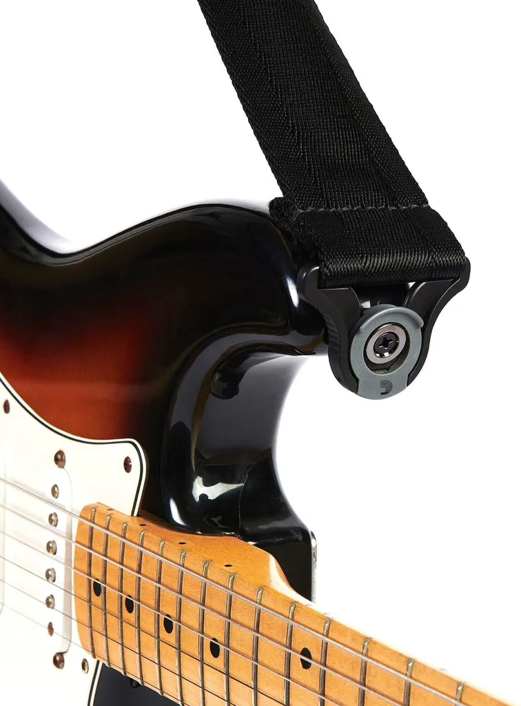 D'Addario AutoLock 50BAL00 Sangle de Guitare Noire à Verrouillage Auto