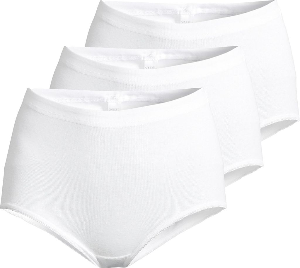 Speidel 3er Pack Nelly Taillen Slip Weiche Baumwolle in Feinripp-Qualität, Seitennahtefrei für hohen Komfort, Elastische Spitze für perfekte Pas...