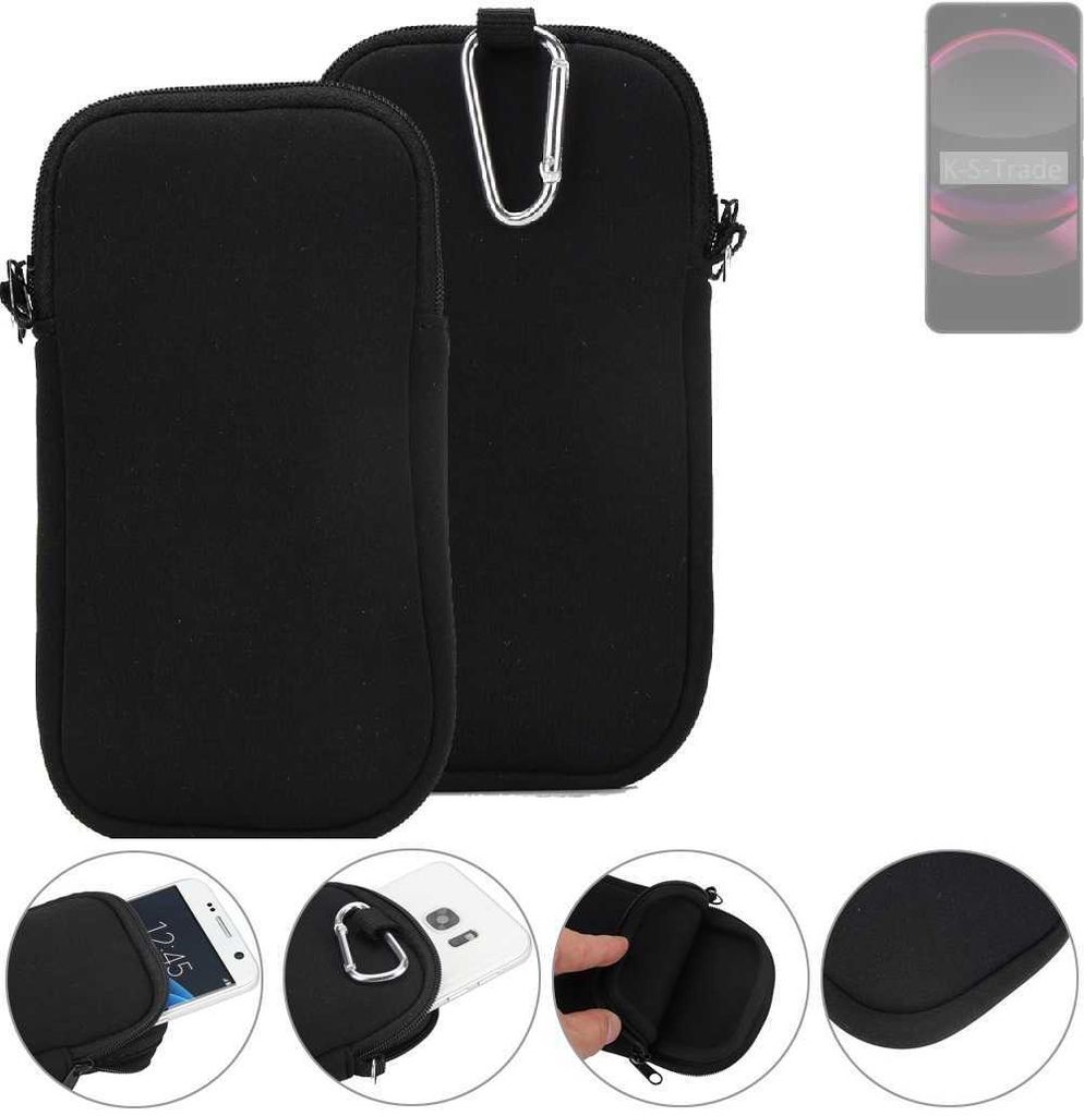K-S-Trade Neopren-Hülle Handyhülle kompatibel mit Sharp Aquos R8s Pro Schutzhülle Neoprenhülle Sleeve Schutz-Hülle Gürtel Tasche Case Holster