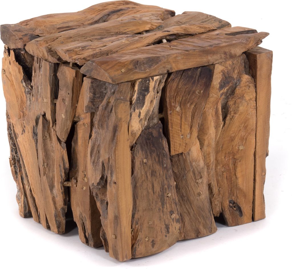 A single wooden stool is shown against a white background.