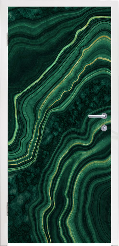 MuchoWow Türtapete Selbstklebende Türfolie Marmor - Schwarz - Muster 80x205 cm Türposter Türaufkleber Klebefolie Türklebefolie - Fototapete ...