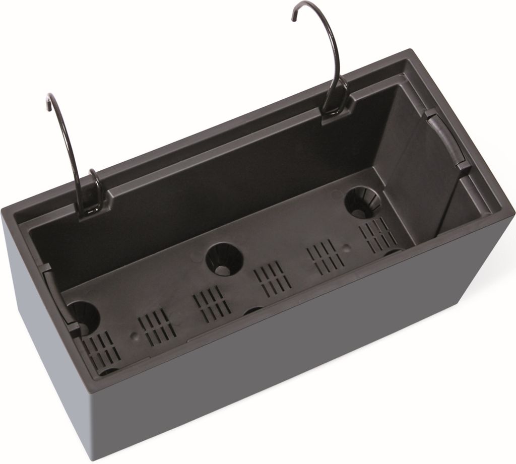 Blumenkasten 58 cm Betonoptik Grau mit Halterung