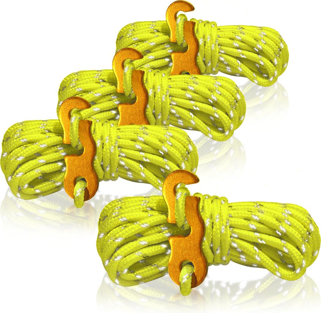 COM-FOUR® 4x Abspannseil je 4m für Camping reflektierend in Produktbild 