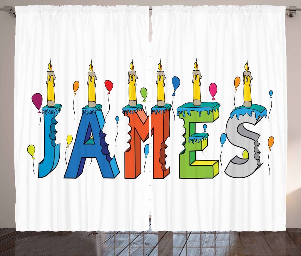 ABAKUHAUS James Rustikaler Vorhang, Geburtstag Kerze Muster, Wohnzimmer Universalband Gardinen mit Schlaufen und Haken, 280 x 225 cm, Mehrfarbig