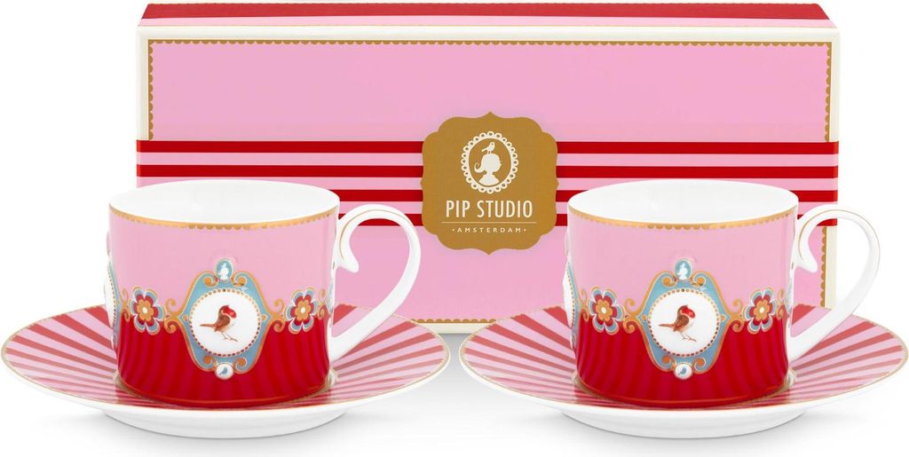 PIP STUDIO Love Birds Medallion Red-Pink Tasse mit Produktbild 