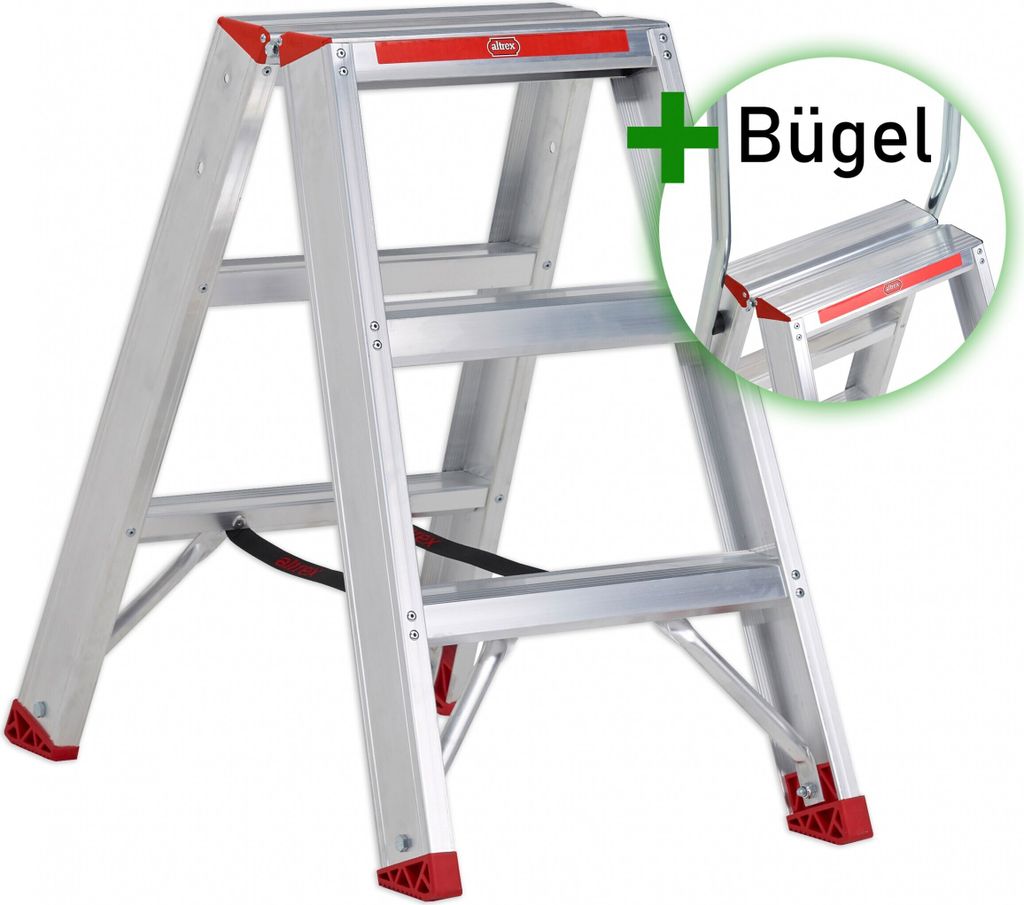 Altrex Sierra beidseitig begehbare Stufenstehleiter SDO 3 Produktbild 