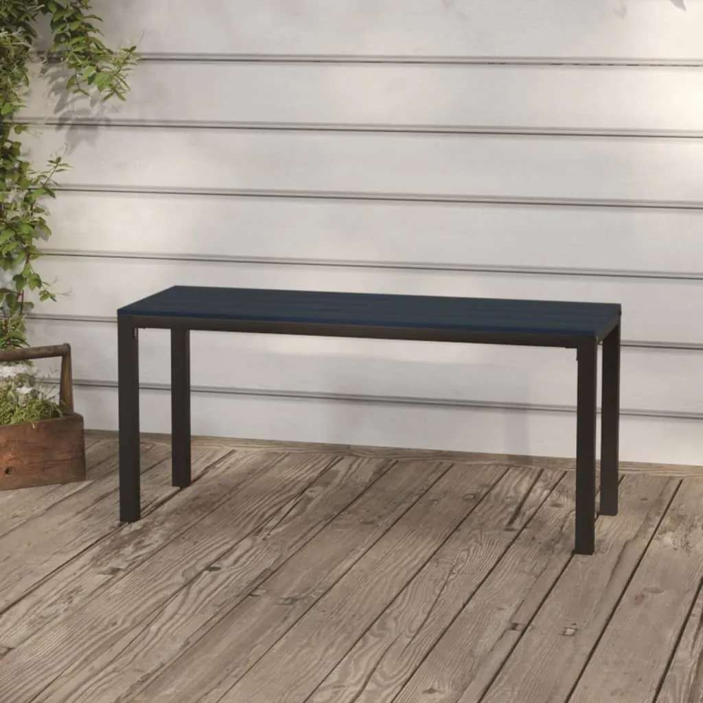 Panchina da giardino The Living Store 110 cm in acciaio e WPC nero