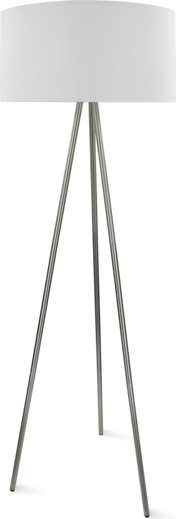 MeLiTec Tripod Stehleuchte skandinavisch, Stehlampe ST51, Metall, Schirm weiß, Wohnzimmerlampe stehend