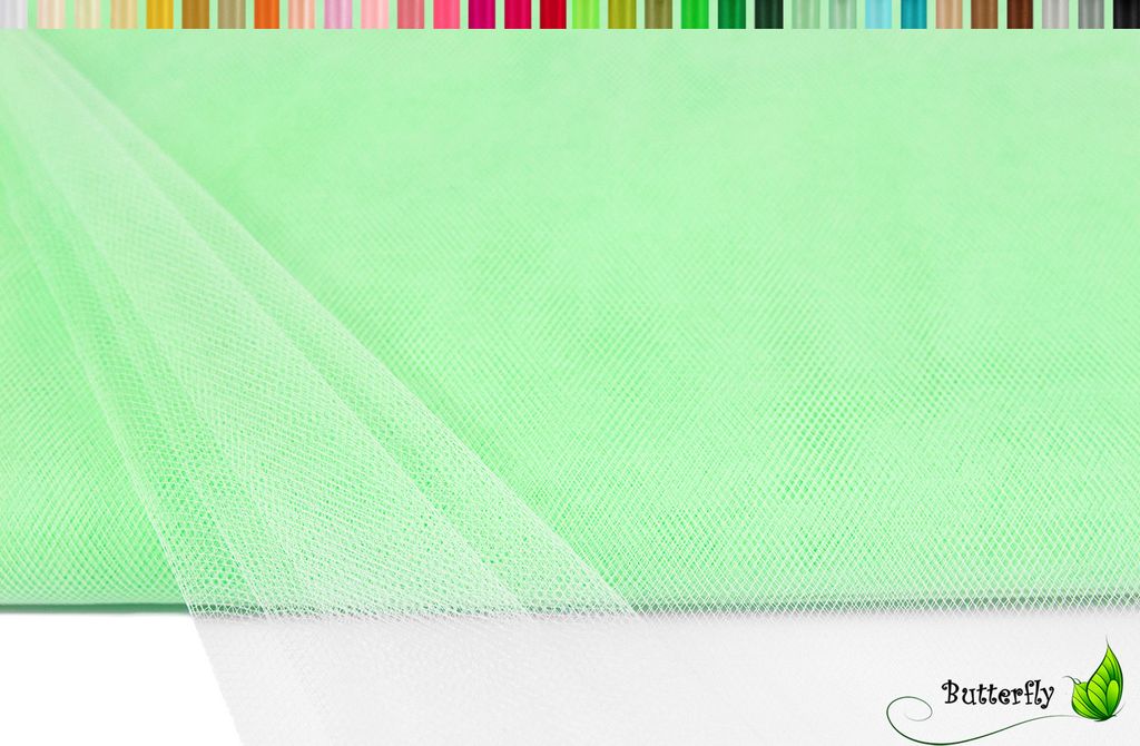 TÜLL Stoff 10m x 150cm, Farbauswahl:mintgrün / mint 513