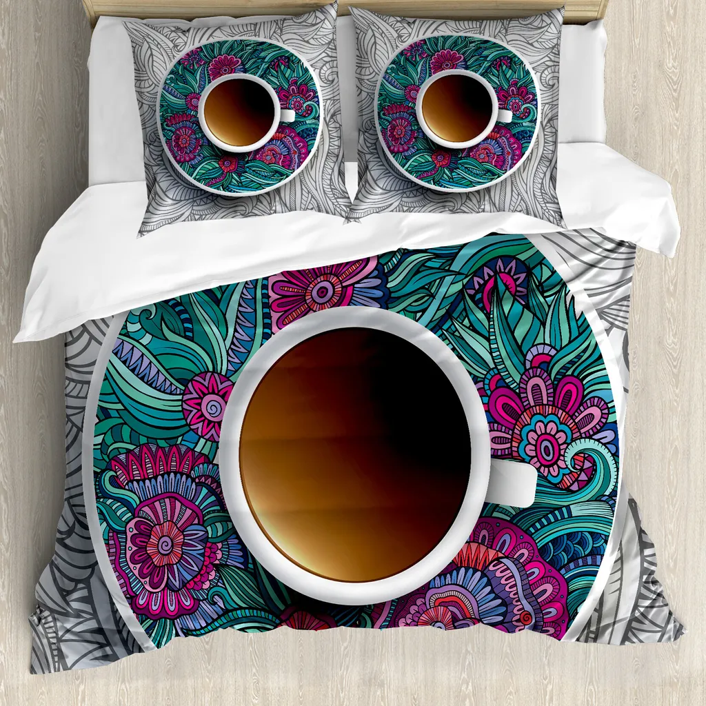 Copripiumino ABAKUHAUS Caffè 200x200 Antiacaro | Set Letto Matrimoniale - 1