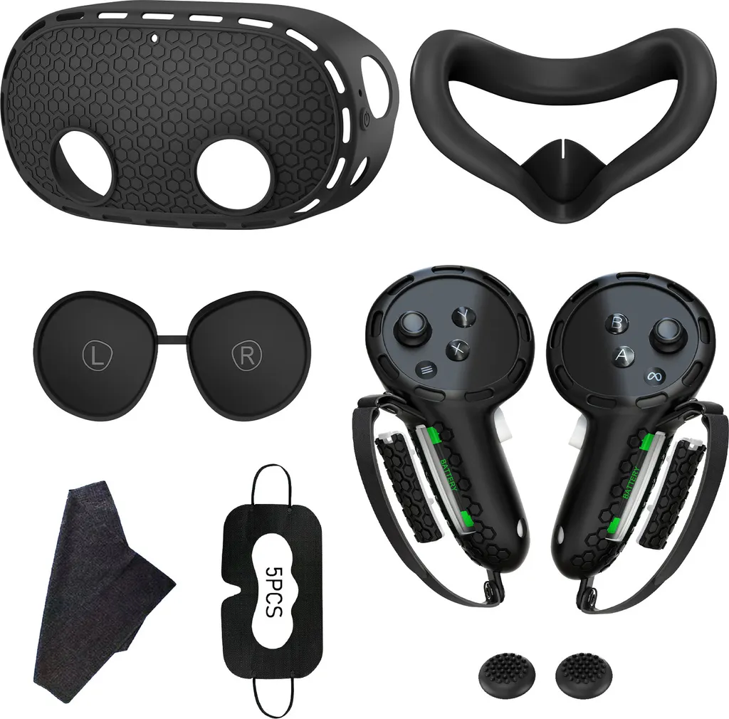 Accessoires VR Meta Quest 3 : Kit de Protection 7-en-1 Silicone Blanc