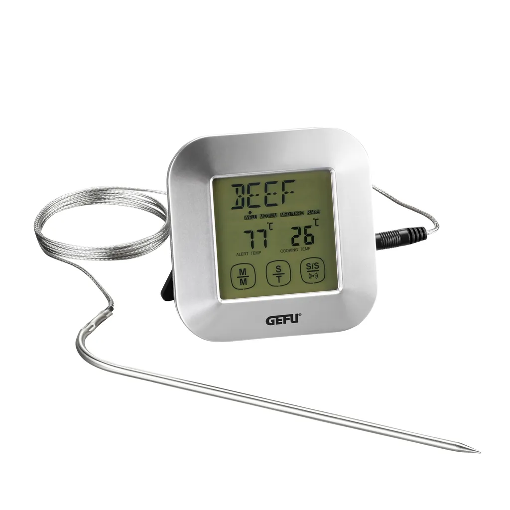 GEFU PUNTO Thermomètre à rôtis numérique avec minuterie intégrée noir