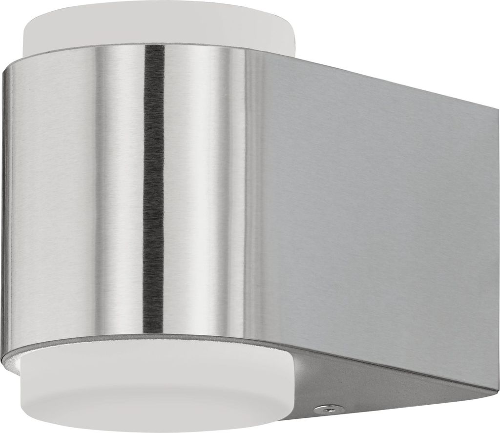 EGLO LED Außen-Wandlampe Briones, 2 flammige Außenleuchte, Wandleuchte aus Aluguss und Kunststoff, Farbe: Silber, weiß, IP44