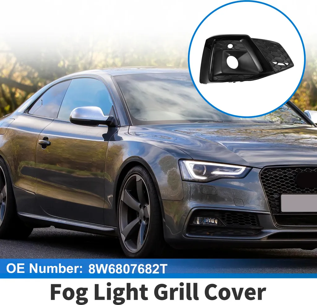 Grille Anti-Brouillard Avant Droit pour Audi A5 2021-2023 8W6807682T Noir