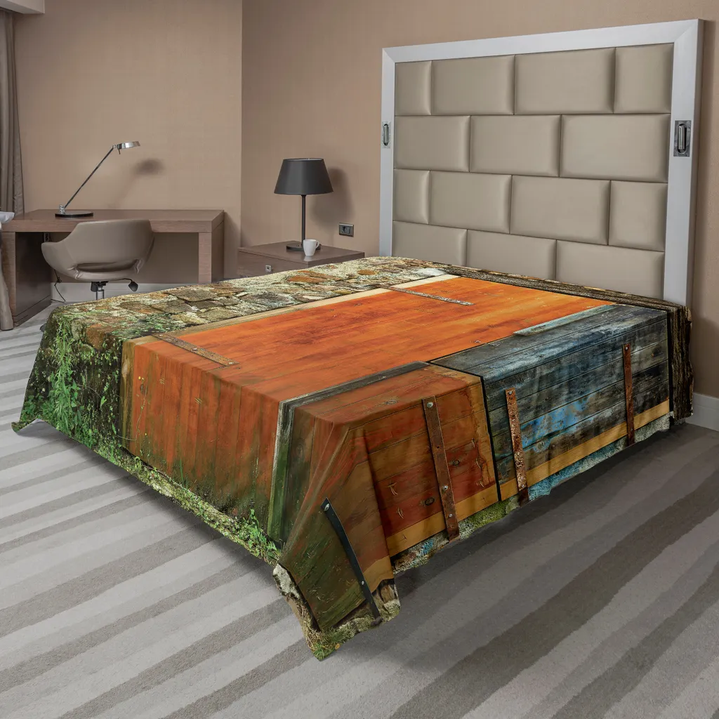 Drap de Dessus Imprimé Ferme Provençale 1 Pièce pour Lit Grand Format