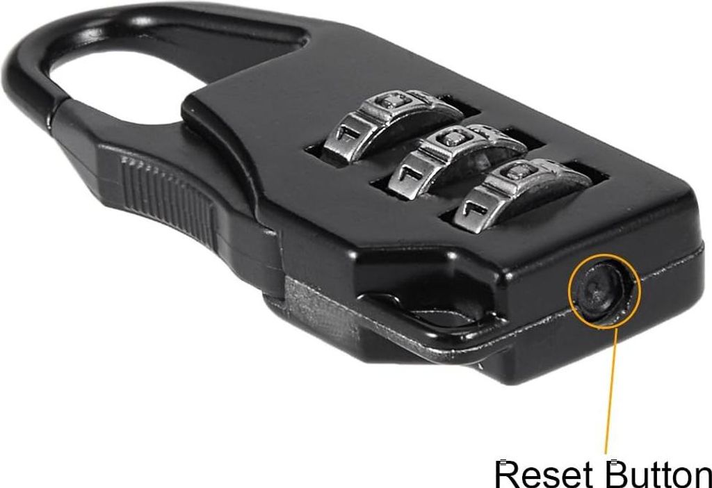 sourcing map 3-stelliges Kombinationsschloss, 3 mm Durchmesser Bügelschloss schwarz 2er-Pack