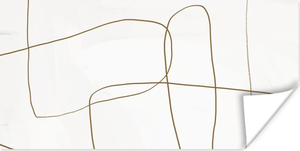 MuchoWow Poster Abstrakt - Braun - Linie 150x75 cm - ohne Rahmen