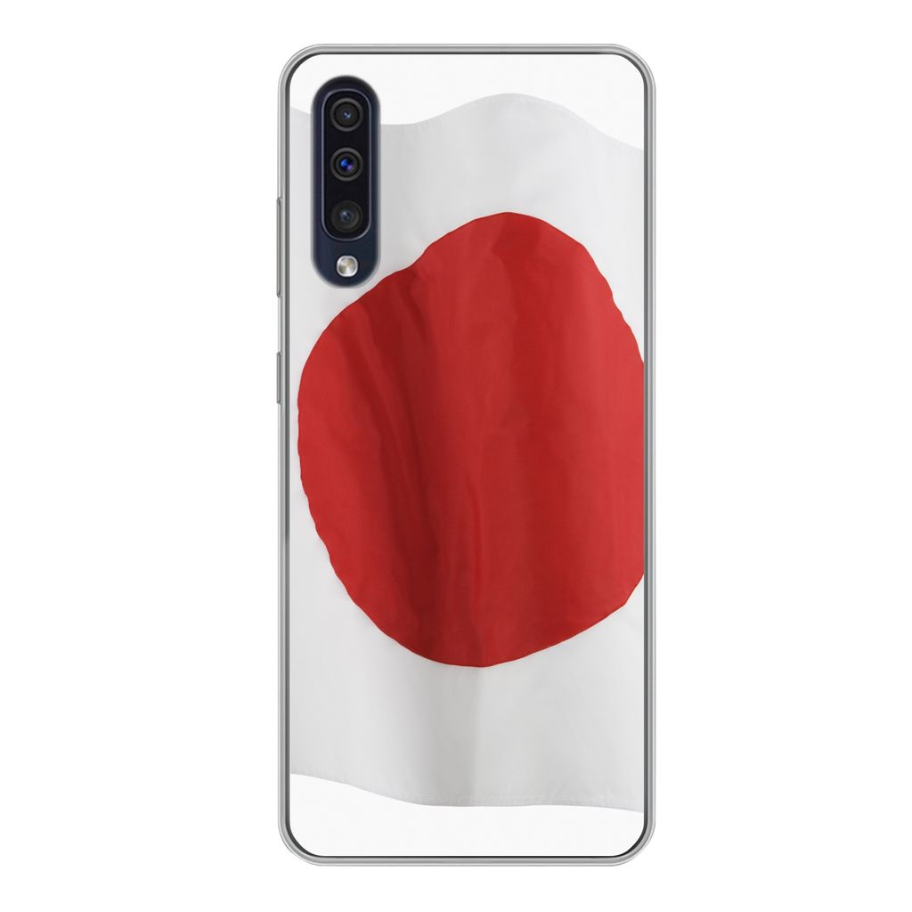 MuchoWow Handyhülle Schutzhülle Hülle für Samsung Galaxy A50 Die Flagge von Japan auf weißem Hintergrund Silikon Softcase Handy Hülle - Mob...