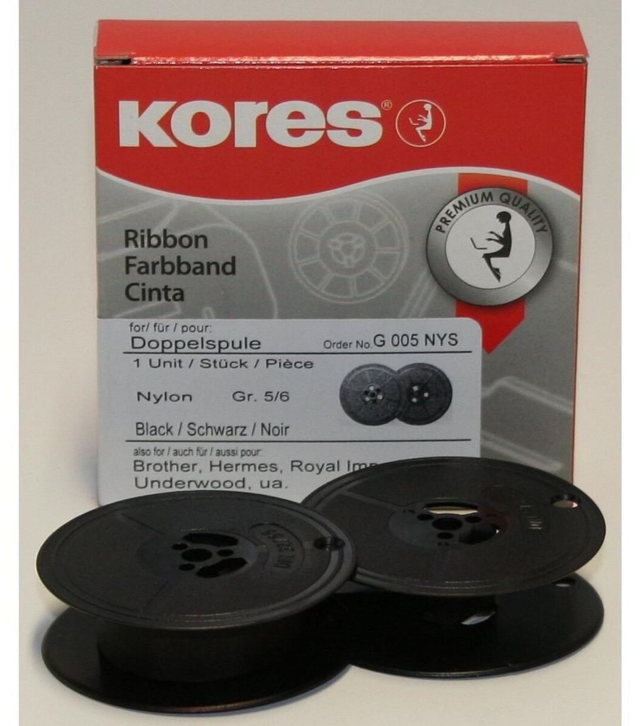 Kores lint, groep 5/6, dubbele spoel, nylon, zwart Productafbeelding 