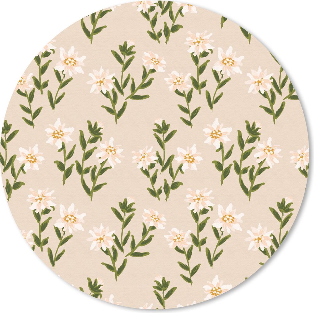 MuchoWow Mauspad Mousepad Edelweiss - Blumen - Muster 30x30 cm - Mousepads - Maus Mat - Pad - Mausunterlage - Tischunterlage - Schreibtischmatten