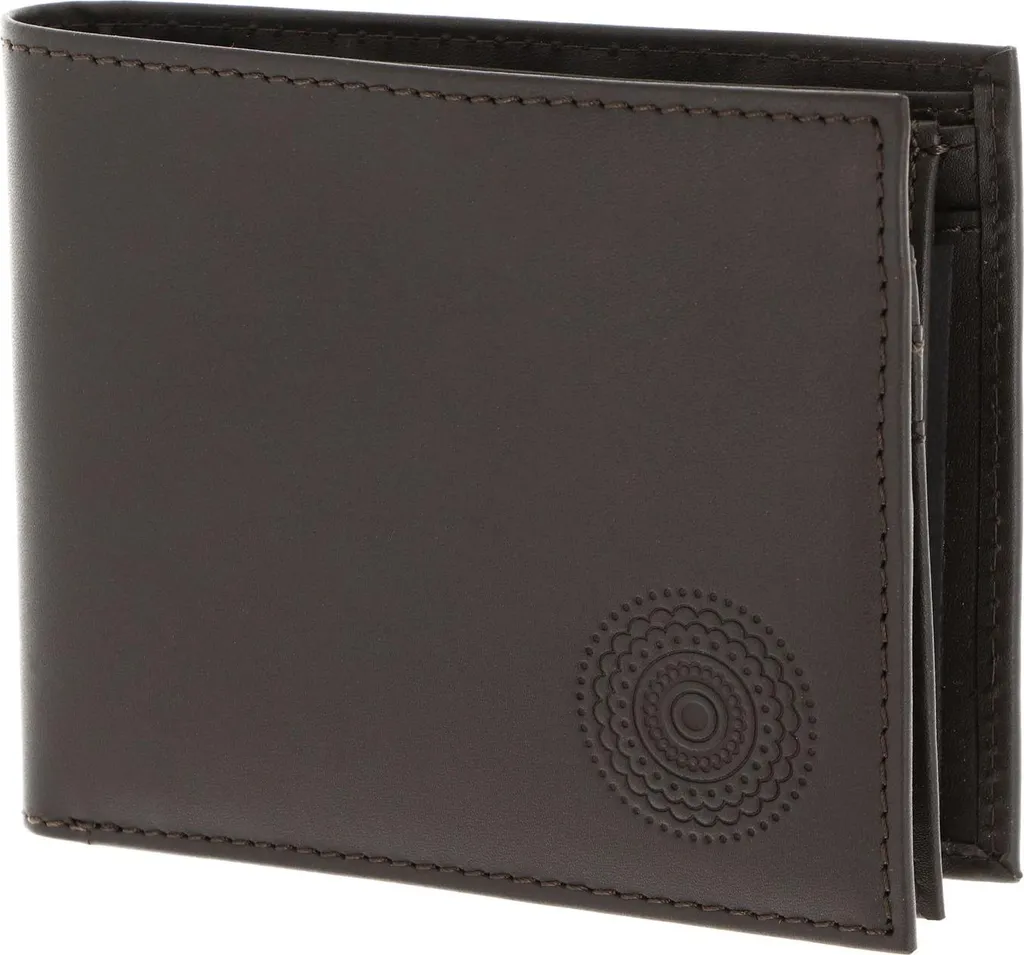 Oxmox Portafoglio Pelle Goffrata Circle Bloom Marrone Scuro RFID