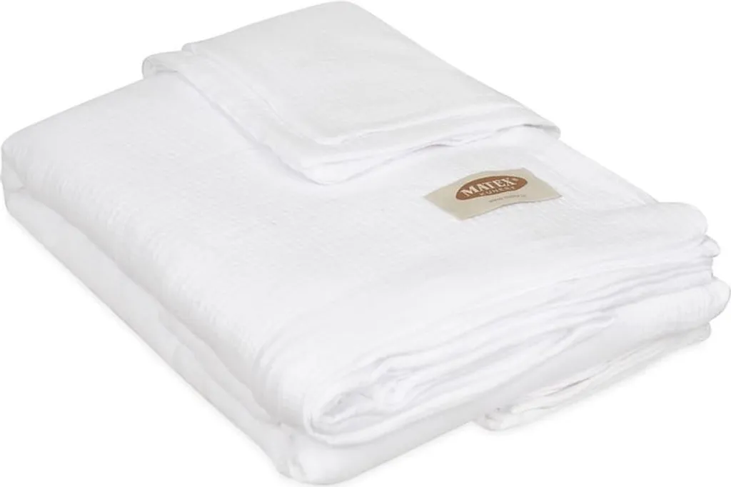 Linge de lit Blanc 160x200 - Mousseline de coton douce et sans repassage