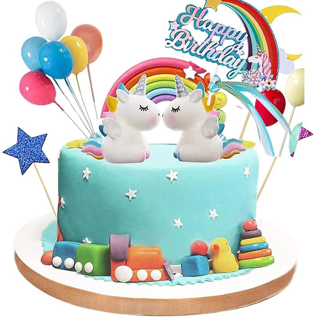 24× Einhorn Kuchenstecker Tortentopper Cupcake Muffin Unicorn  Geburtstag Deko 