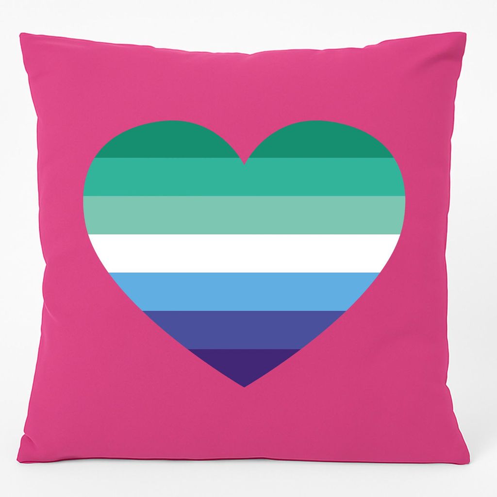 Huuraa Kissen Schwule Pride Flagge LGBTQ Herz 40x40cm mit Füllung Fuchsia Baumwolle Dekokissen Geschenkidee