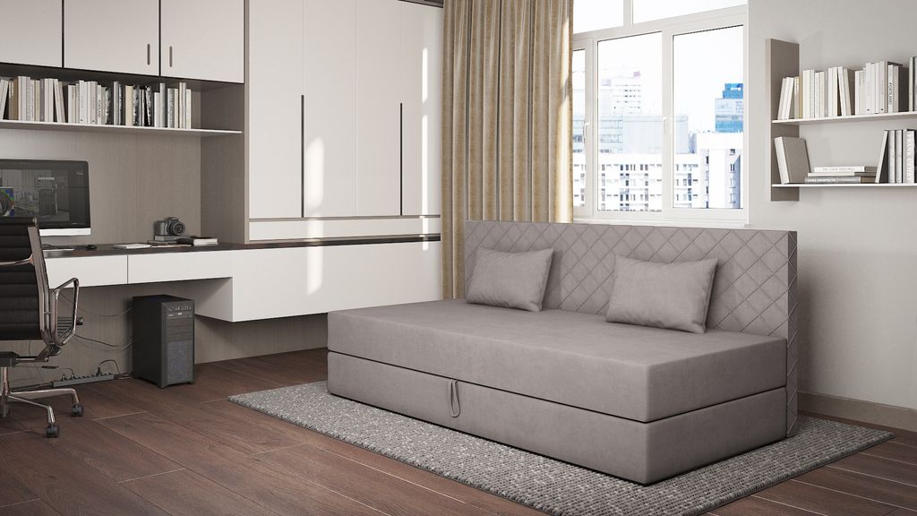 Válenda s úložným prostorem 90x200 ALAMO 2 - šedá Obrázek produktu 