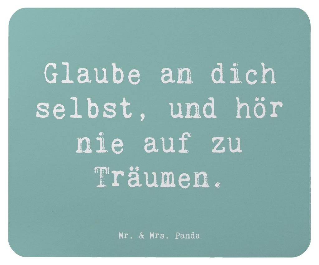 Mr. & Mrs. Panda Mousepad Spruch Glaube an sich selbst - Meeresbrise - Geschenk, Mut, mousematte, Zitat, Mauspad, niemals aufgeben, laptop, Mouse P...