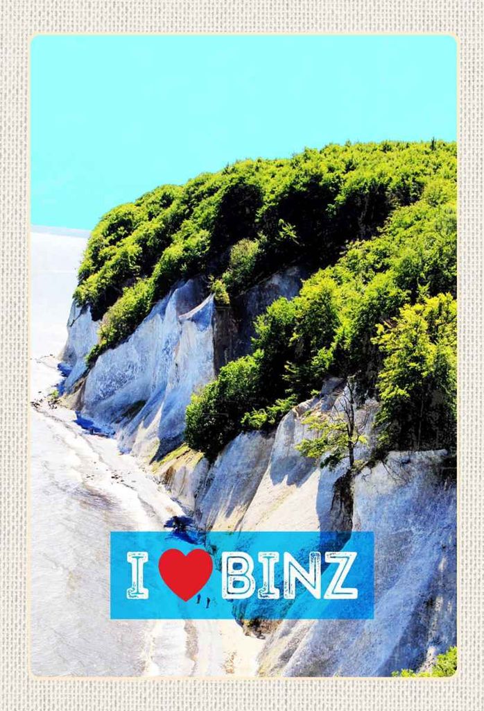 vianmo Holzschild 30x20 cm Binz Deutschland Natur Strand Wälder Bildmotiv Reisemotiv Abenteuer Reisen