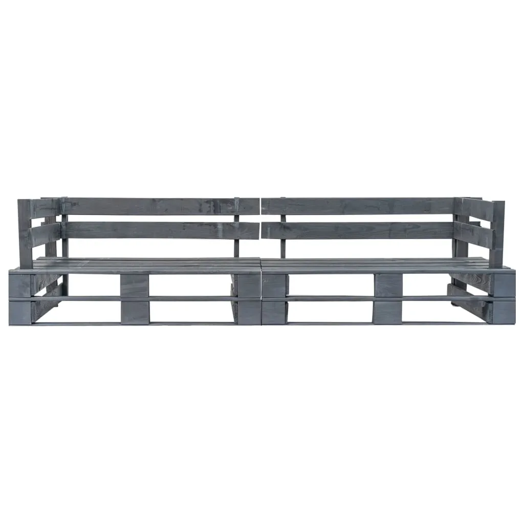 Offerta Divano Pallet 2 Posti Grigio - Legno Resistente per Famiglie