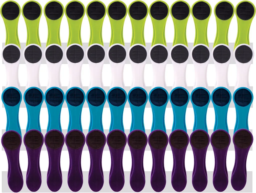 Pinces à linge Soft Grip antitraces lot de 48 en couleurs variées robustes