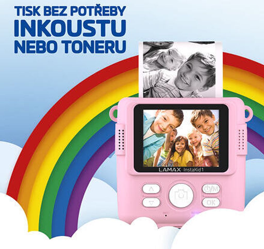 Aparat dziecięcy LAMAX InstaKid1 Pink: natychmiastowy druk Zdjęcie produktu 