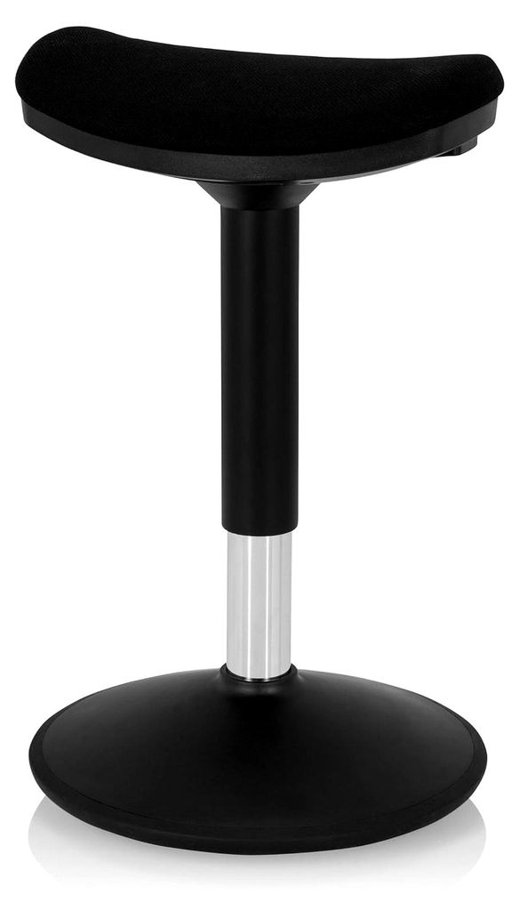 Ergonomischer Stehhocker mit Schwingeffekt, höhenverstellbar, Stoff Schwarz