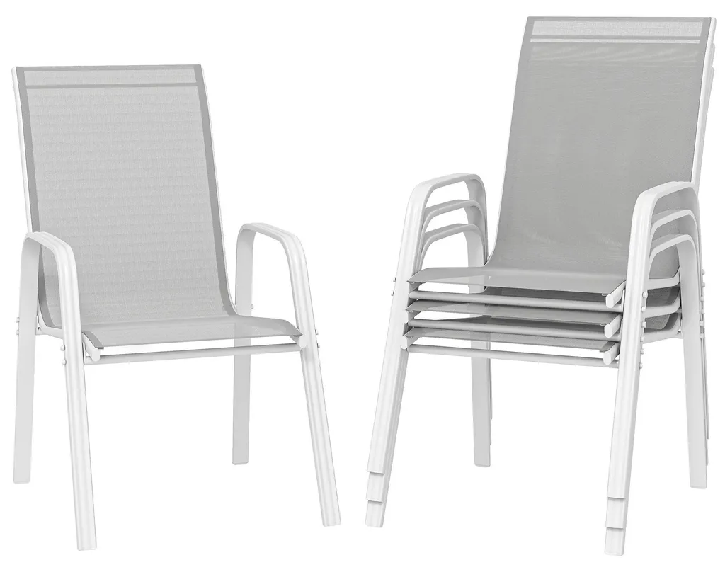 Chaises de jardin pour petit balcon ou terrasse, design gris clair chic