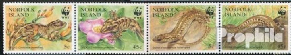 Briefmarken Norfolk-Insel 1996 Mi 604-607 Viererstreifen postfrisch Skinke und Geckos