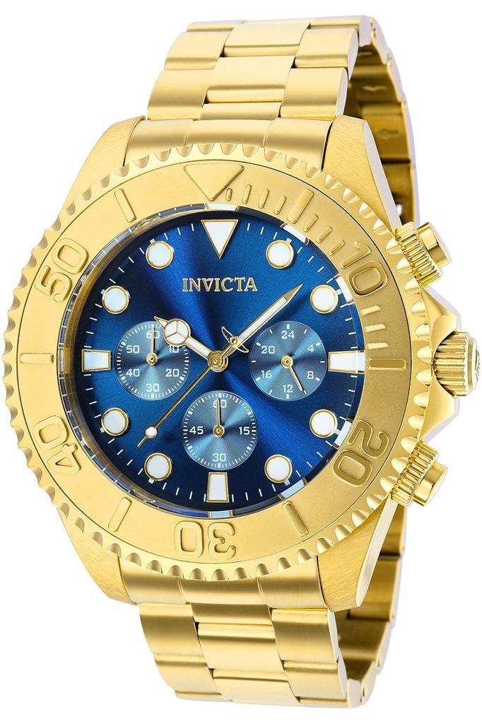 Invicta Pro Diver 36974 Herren uhr - Wasserdicht - Analog - Quarzuhrwerk - Edelstahl mit blauen zifferblat - 47mm