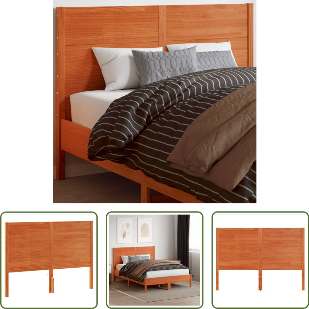 The Living Store Kopfteil Wachsbraun 160 cm Massivholz Kiefer